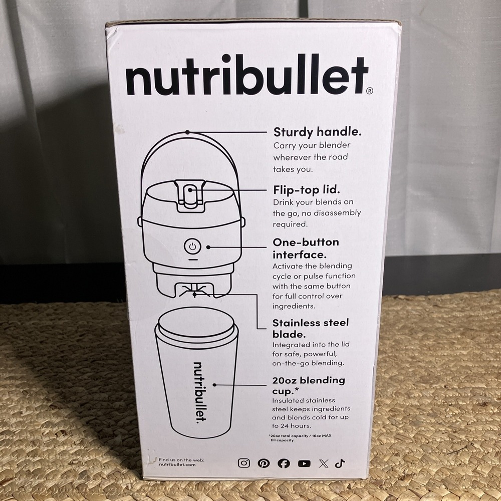 New! Nutribullet Flip Insulated Portable Blender in Brushed Stainless Steel - Picture 2 of 5